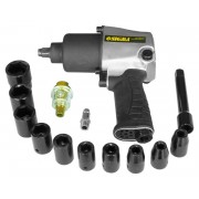 Гайковерт Пневматический 1/2"Усиленный  640нм С Масленкой И Насадками 10шт (кейс)            