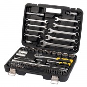 Набор насадок торцевых и биты 1/4 1/2 82 шт CrV mid  