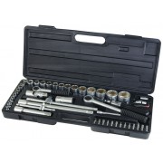 Набор насадок торцевых 1/4 1/2+аксессуары 51 шт (кейс)     
