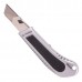 Нож с ломающимся лезвием 18мм, с металлической направляющей, противоскользящий корпус, с винтовой фиксацией лезвия INTERTOOL HT-0507