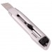 Нож металлический усиленный лезвие 18 мм, с винтовой фиксацией лезвия INTERTOOL HT-0512
