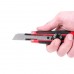 Нож с металлической направляющей под лезвие 18 мм с обрезиненной рукояткой INTERTOOL HT-0503, HT-0503, Ножи прорезные