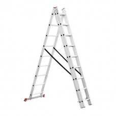 Лестница алюминиевая 3-х секционная универсальная раскладная 3x9 ступ. 5,93 м INTERTOOL LT-0309