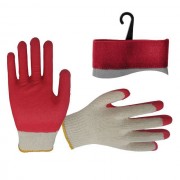 Перчатка х/б трикотаж покрытая латексом на ладони 8"(красная) INTERTOOL SP-0010