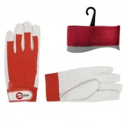 Перчатка кожаная комбинированная из высококачественной кожи и ткани 10"эластичный манжет на липучке INTERTOOL SP-0012