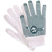 Перчатка хлопчатобумажная трикотажная с резиновым вкраплением с одной стороны (ПВХ зеленая) INTERTOOL SP-0133