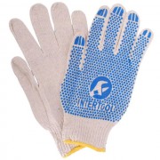 Перчатка хлопчатобумажная трикотажная с резиновым вкраплением с одной стороны (ПВХ синяя) INTERTOOL SP-0134