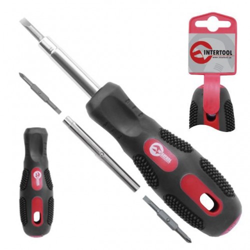 Отвертка 6 в 1 обрезиненная ручка INTERTOOL VT-1004 в интернет магазине ToolStore