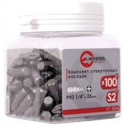 Комплект отверточных насадок PH2 1/4"x 25мм уп. 100 шт. INTERTOOL VT-5046