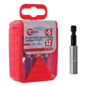Комплект магнитных держателей 1/4"x 60мм - 5 шт. INTERTOOL VT-5732