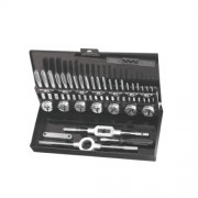 Набор плашек и метчиков с держателями 32 предмета (M3,M4,M5,M6,M8,M10,M12)+резьбомер+отвертка в металлическом кейсе SIGMA (1643191)