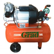 Компрессор двухцилиндровый 2.5кВт 436л/мин 8бар 50л (2 крана) Grad (7043945)